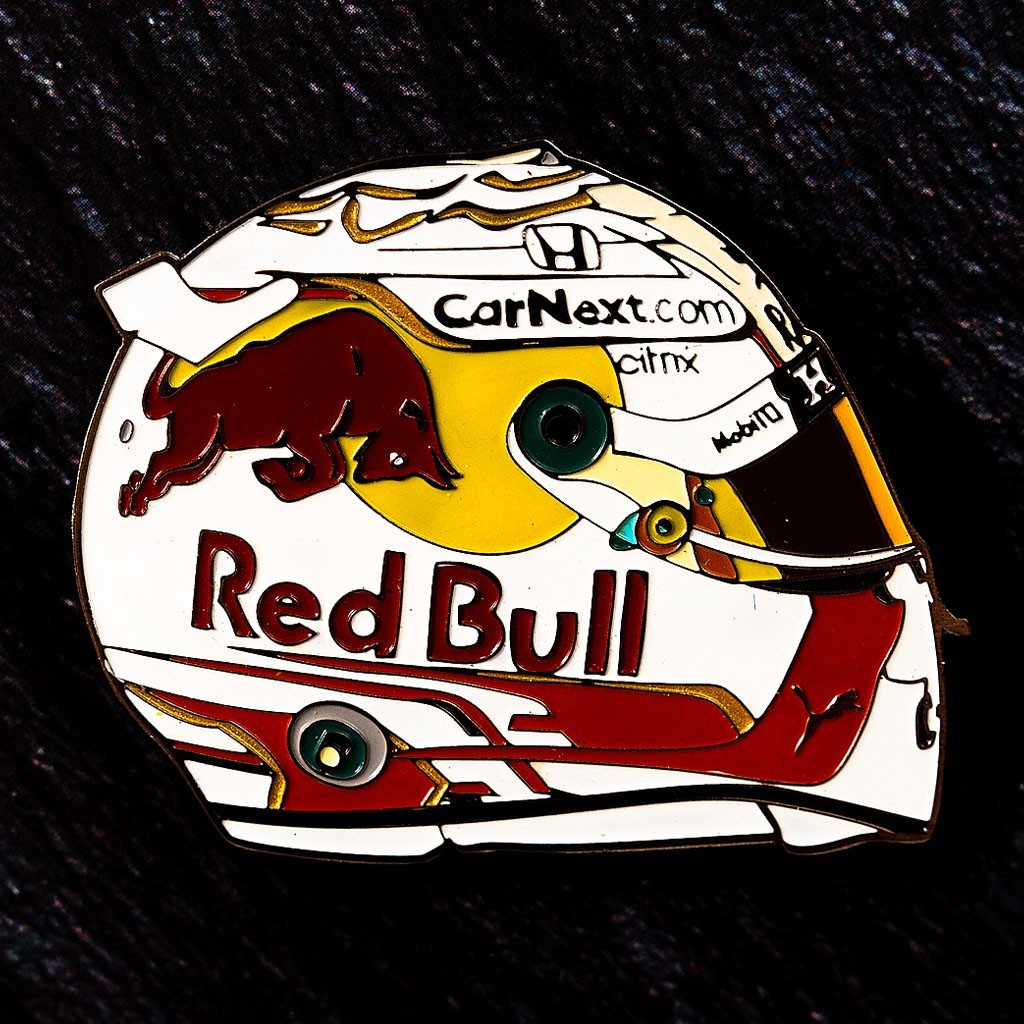 Max Verstappen Helmet Red Bull Honda 2021 - пин-значок в виде гоночного шлема