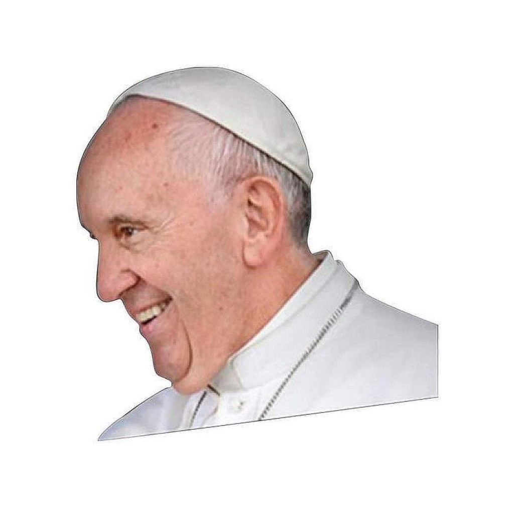 "Папа Римский" - наклейка на боковое окно авто, с 3D эффектом