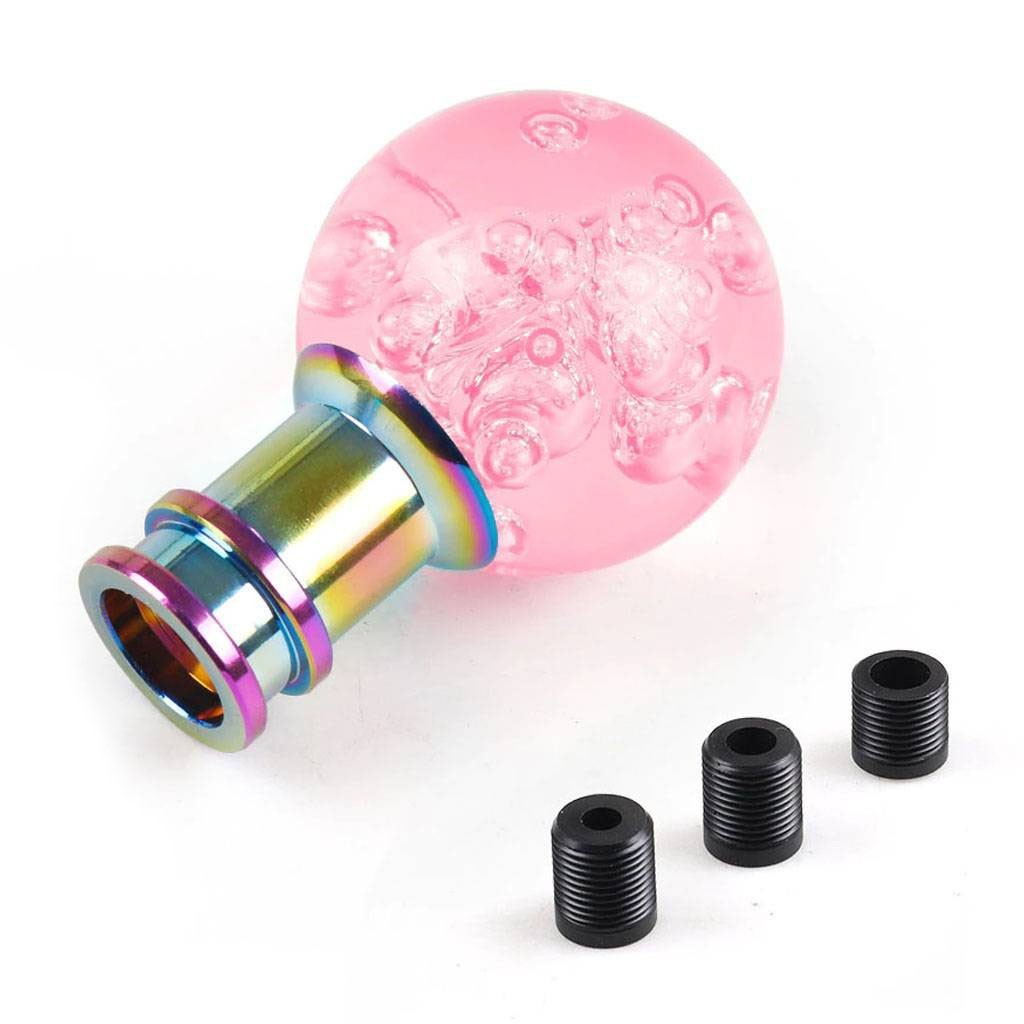 Декоративная тюнинг-ручка КПП - "Розовый акриловый шар Bubble"