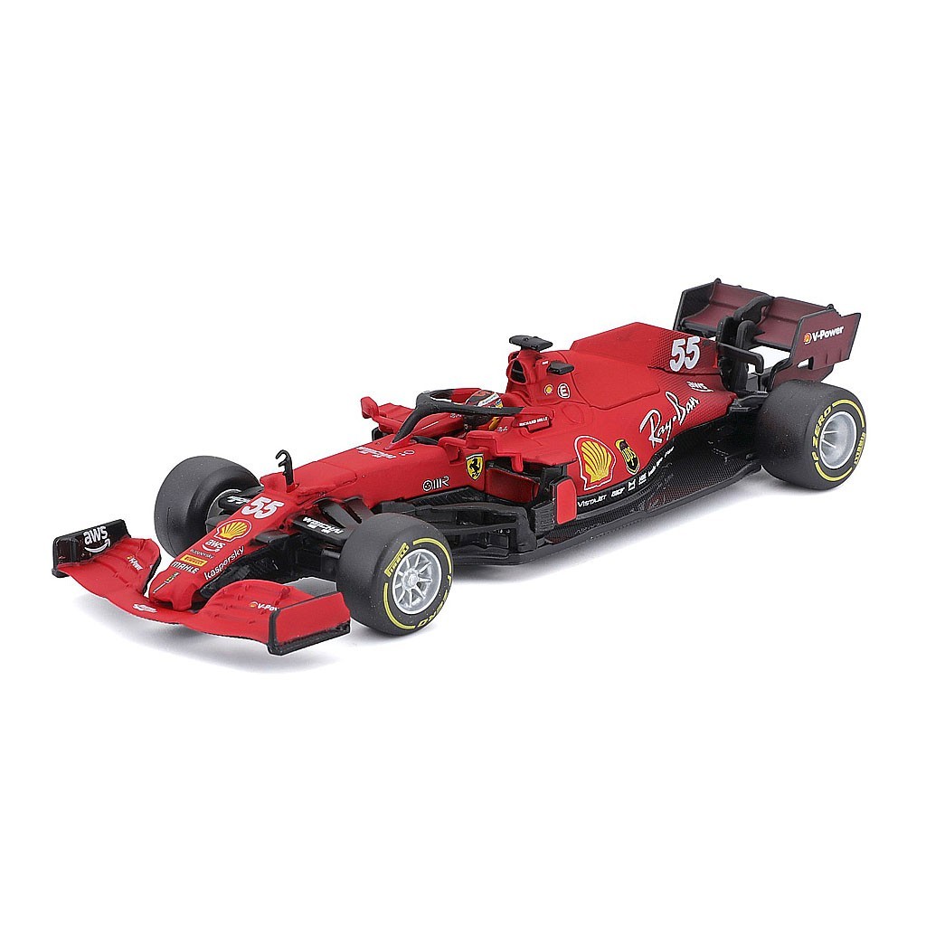 Модель болида с пилотом Scuderia Ferrari SF21 #55 Sainz jr. 2021 – 1:43