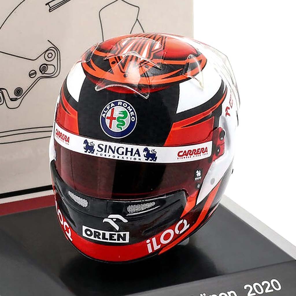 Копия шлема Kimi Räikkönen #7 Alfa Romeo Racing Orlen formula 1 2020 1:8"