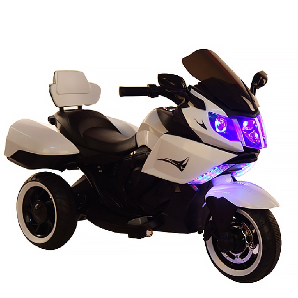 Ел-мобіль T-7224 WHITE мотоцикл 2*6V4AH мотор 2*20W з MP3 106*55*74 /1/