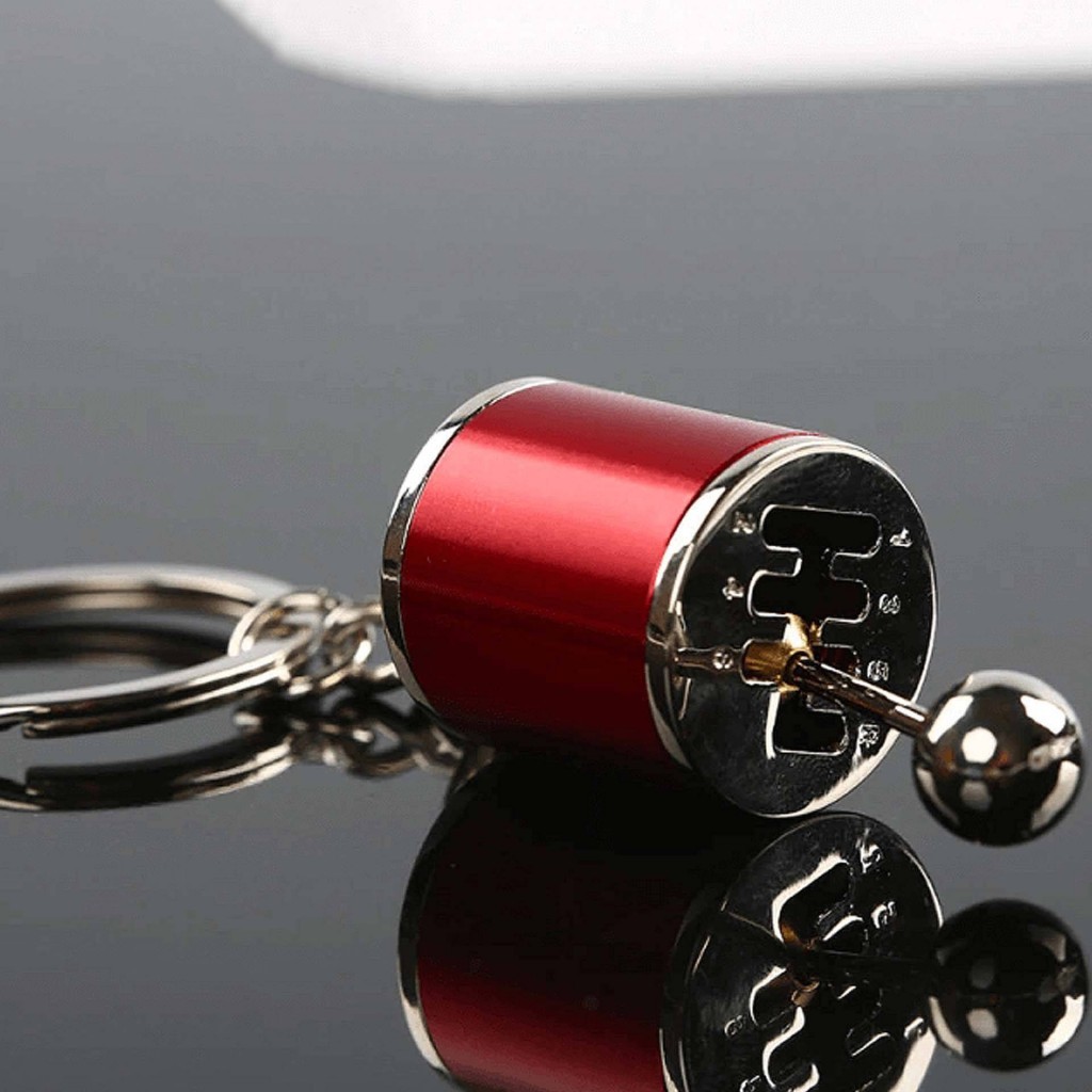 Брелок на ключи "Коробка передач" - металлический антистресс. Красный