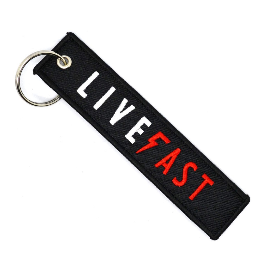 Брелок-бирка для ключей "Live Fast"