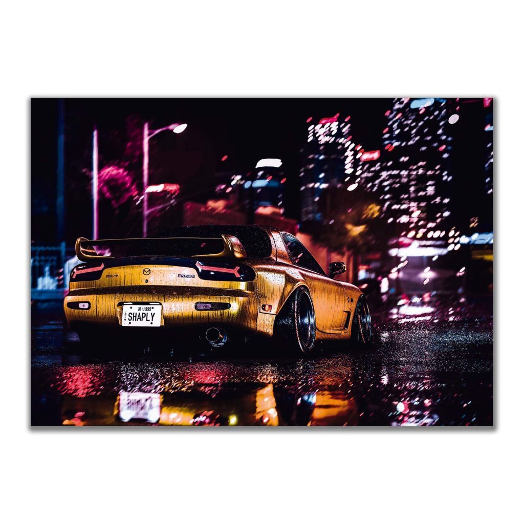 Плакат - Mazda RX7 City Night Lights