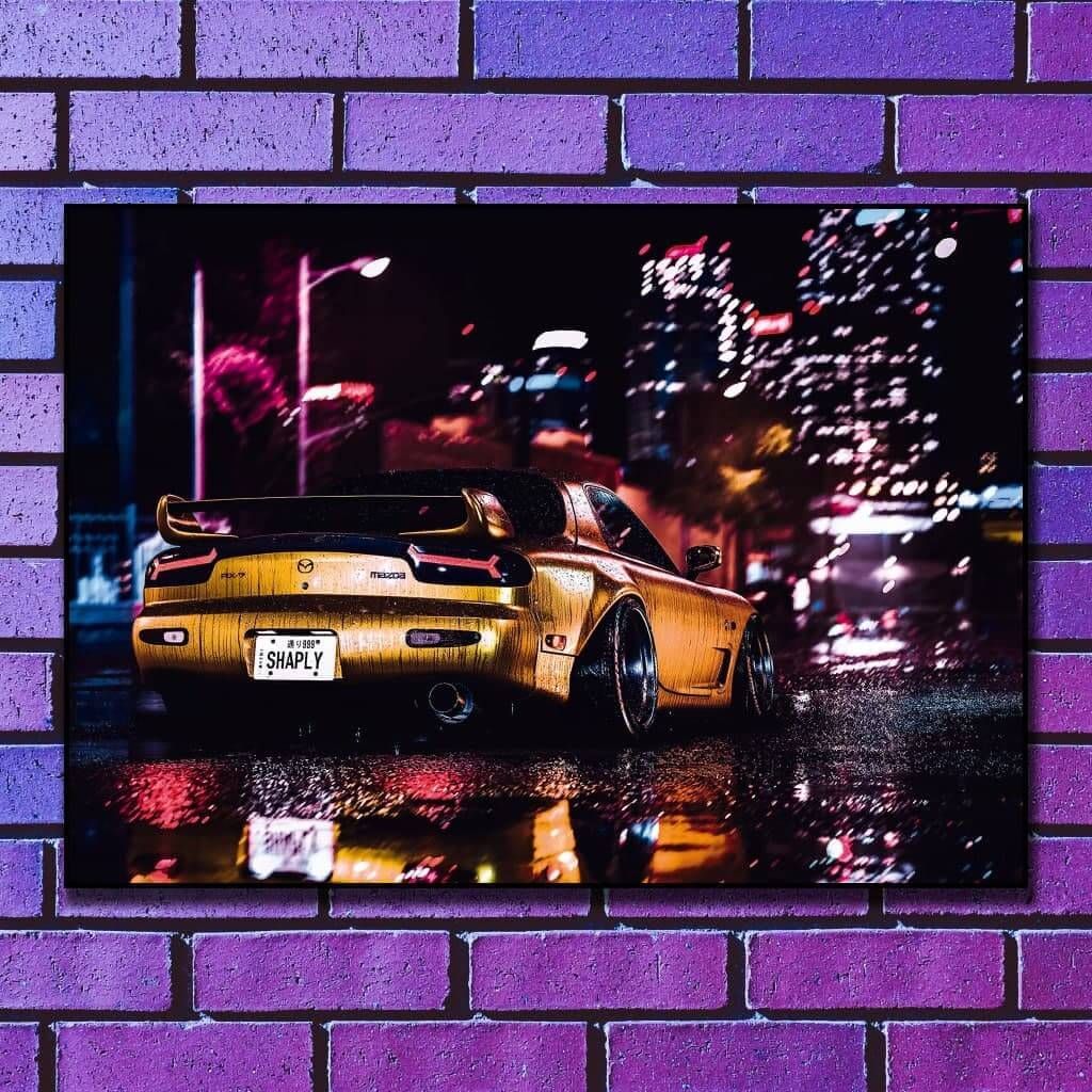 Постер на стену - Mazda RX7 City Night Lights
