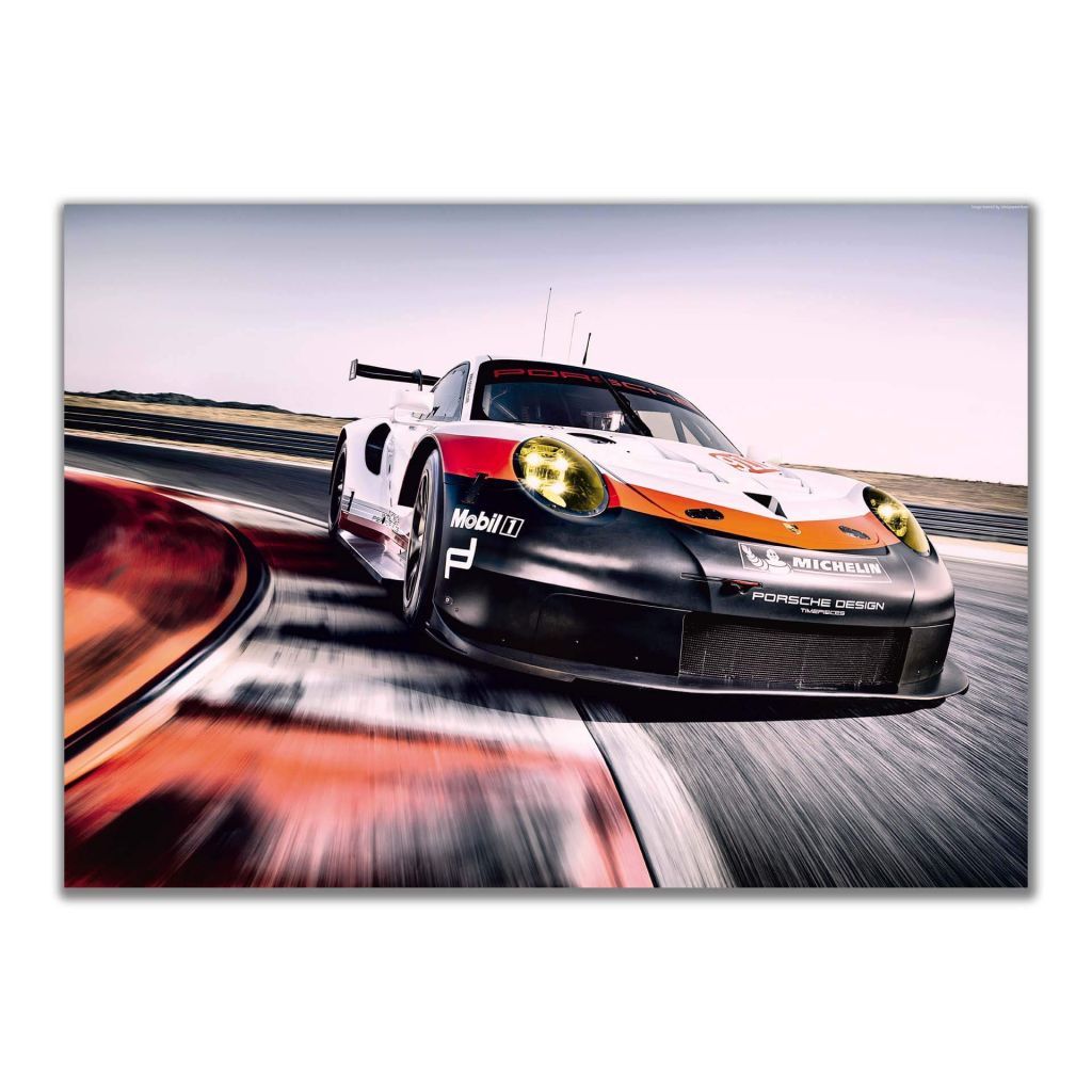 Постер большого размера с гоночным болидом Porsche 911 RSR GT3