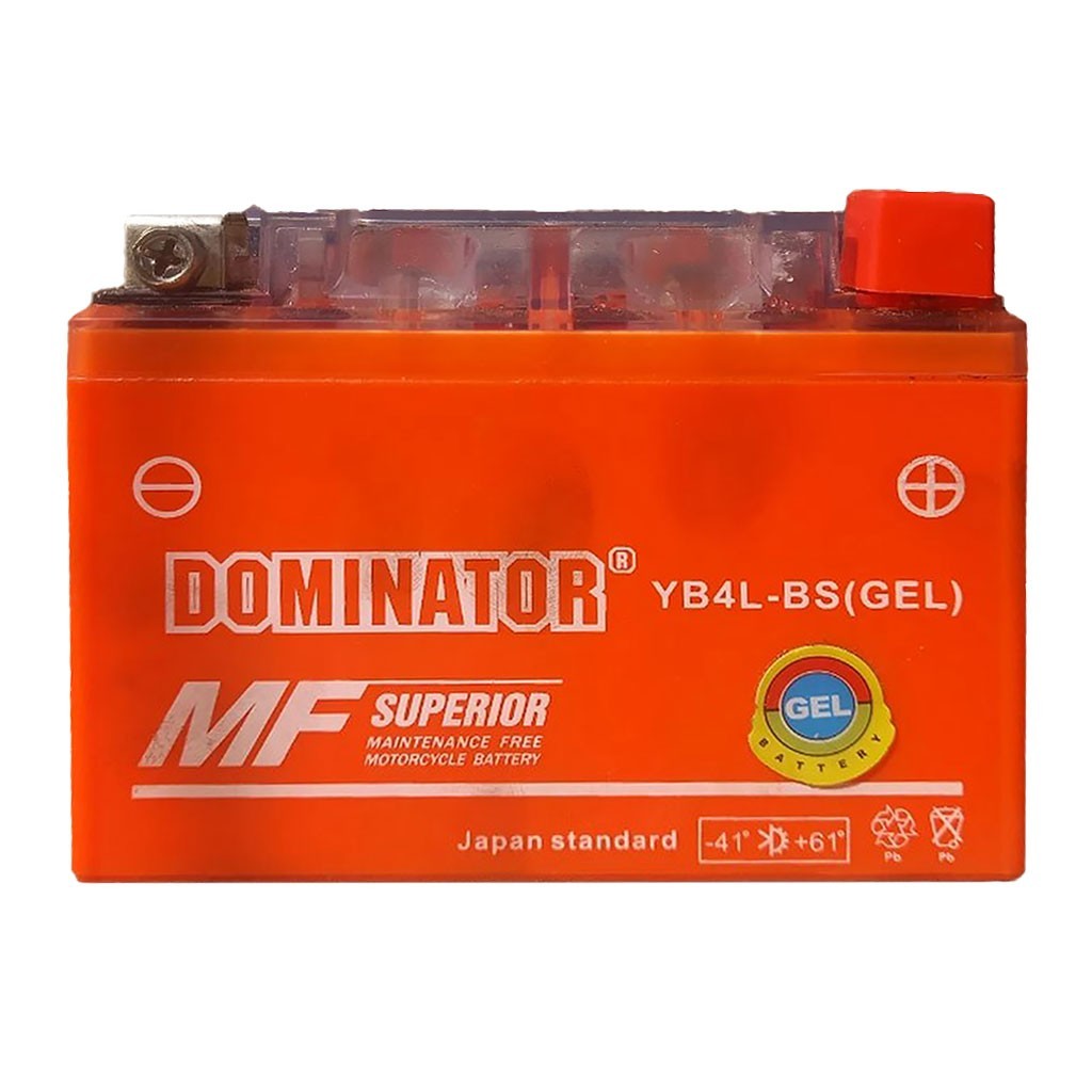 Гелевый мото-аккумулятор DOMINATOR YB4L-BS (GEL) 12V 4Ah