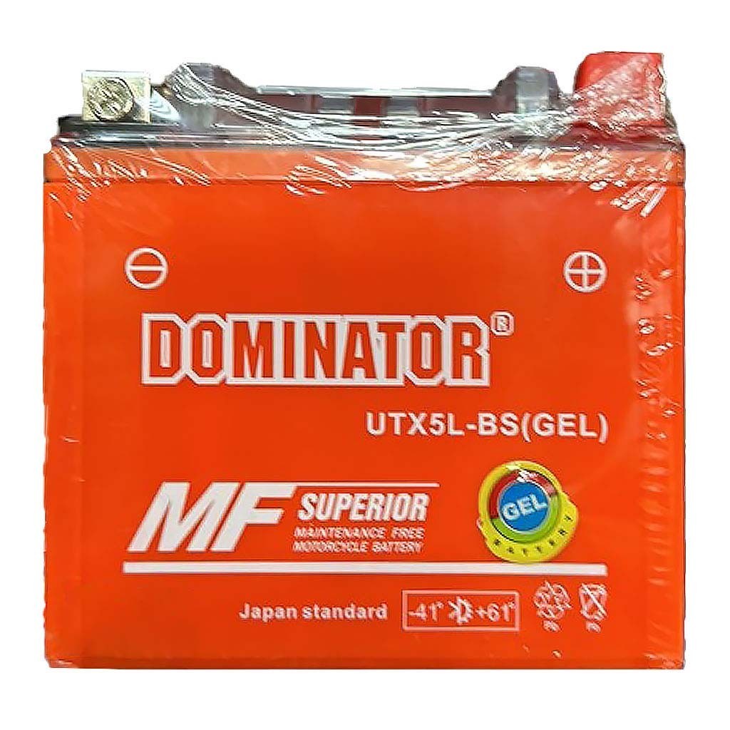 Мото аккумулятор DOMINATOR 12V 5Ah UTX5L-BS (GEL)