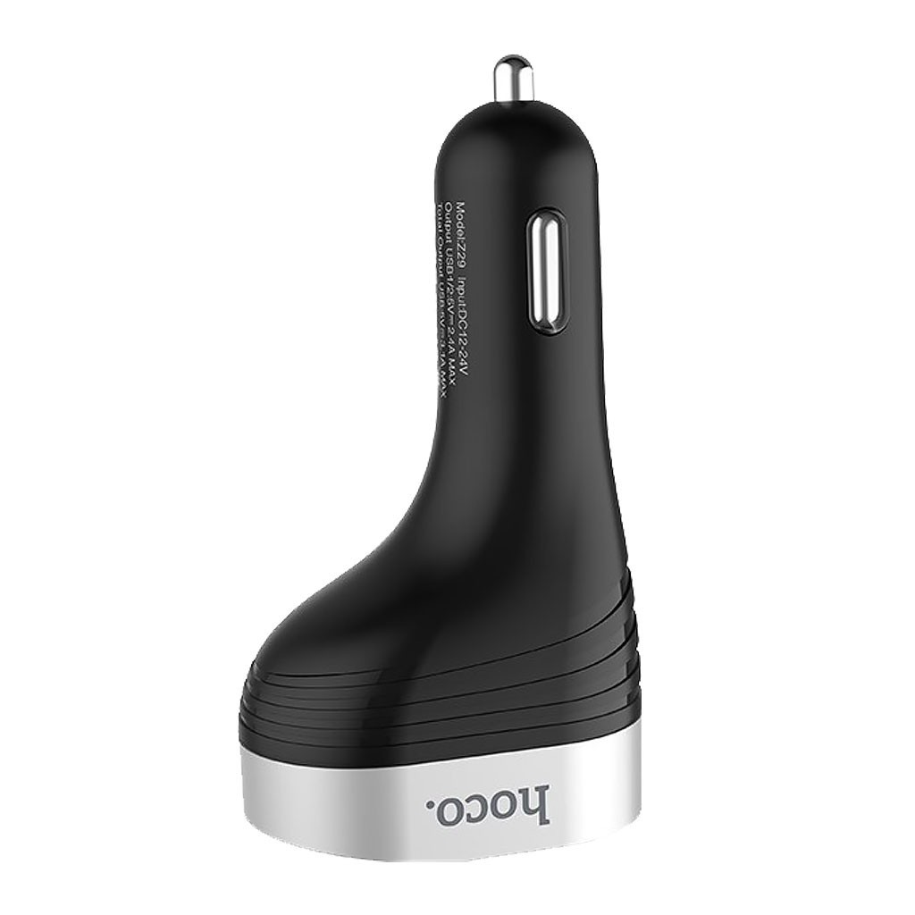 Зарядное для телефона в авто Hoco Z29 Regal с двойным USB и дисплеем