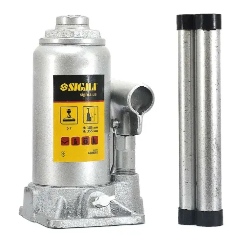 Гідравлічний пляшковий домкрат 5 т: H 185-355 мм - SIGMA Standard