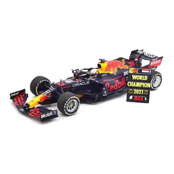 Модель Red Bull RB16B Переможець ГП Абу-Дабі, Чемпіон Світу 2021 Ферстаппен з Піт Борд Minichamps 1:18