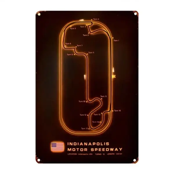 ВІНТАЖНИЙ МОТОСПОРТИВНИЙ ПОСТЕР "INDIANAPOLIS SPEEDWAY"