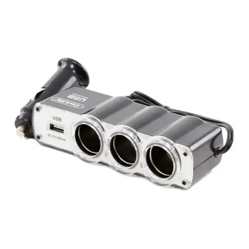Розгалужувач прикурювача Carlife CS301 3-в-1 + USB 60W