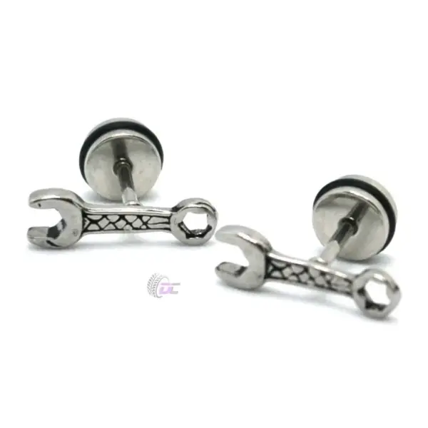 Оригінальний подарунок жінці - Сережки-цвяшки - Рожково-накидний ключ - СТАЛЕВІ