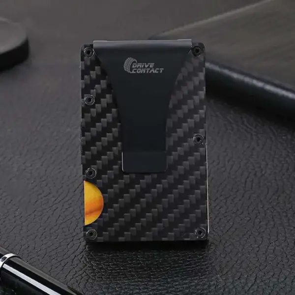 Карбоновий затискач для грошей-кардхолдер - ЧОРНИЙ