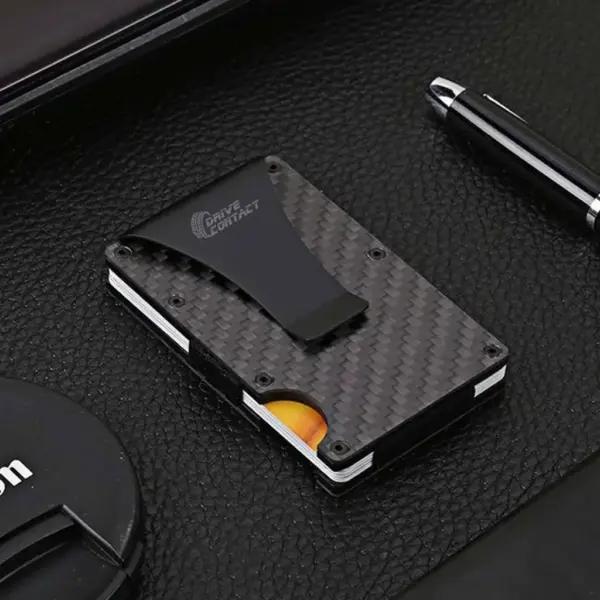 Карбоновий затискач для грошей-кардхолдер - ЧОРНИЙ