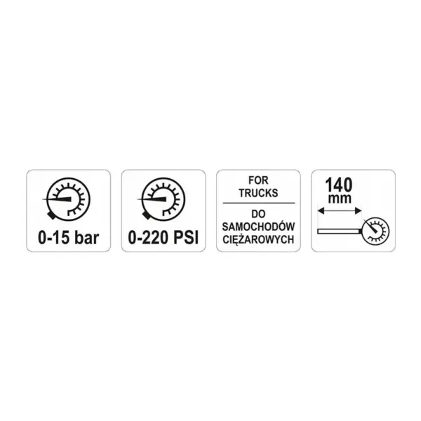 Манометр вантажний YATO YT-24301