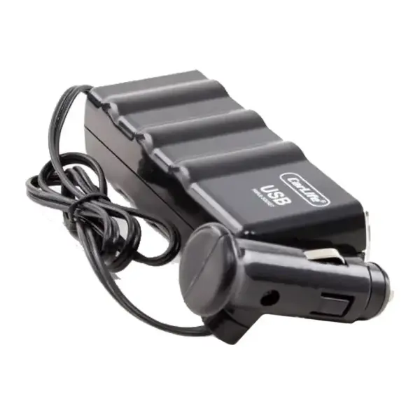Розгалужувач прикурювача Carlife CS301 3-в-1 + USB 60W