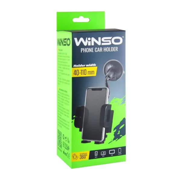 Тримач мобільного телефону на присосці - Winso 201110, 360°, 40-110 мм