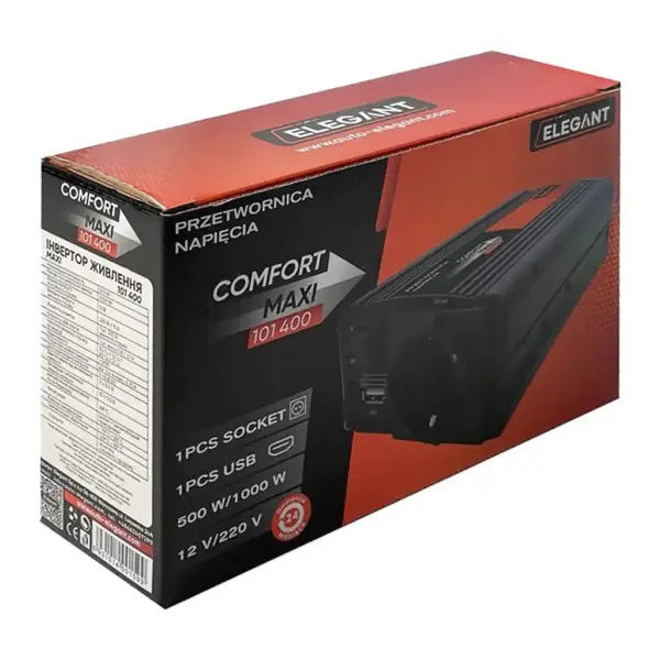 Автомобільний інвертор 12В-220В - Elegant EL 101 400