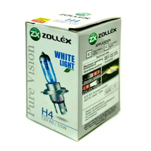ZOLLEX Pure Vision WHITE LIGHT H4 60/55W 12V