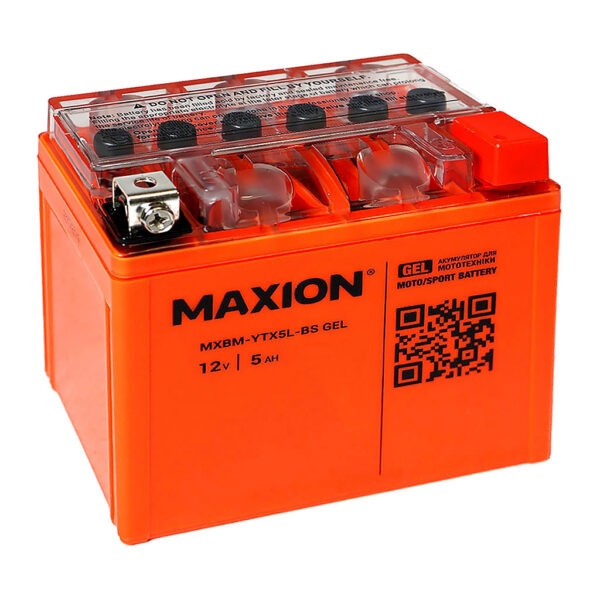 Мото-акумулятор MAXION MXBM-YTX5L-BS GEL (12V, 5Ah) — Надійний запуск вашої техніки
