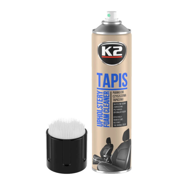 K2-TAPIS-UPHOLSTERY-CLEANING-FOAM-WITH-BRUSH-600ML-AEROSOL_2 Очищувач оббивки K2 Tapis (600 мл)