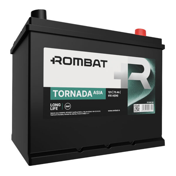 Автомобільний акумулятор Rombat Tornada Asia 75Ah (75Аг) 610А R+