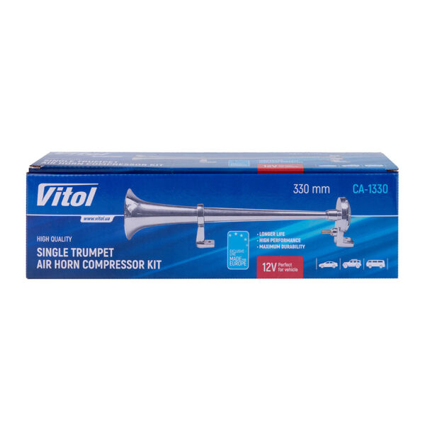 Сигнал звуковий пневматичний Vitol CA-13301 (Chrome Single Trumpet)