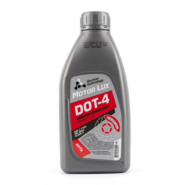 Гальмівна рідина DOT 4 Motor Lux 820 г