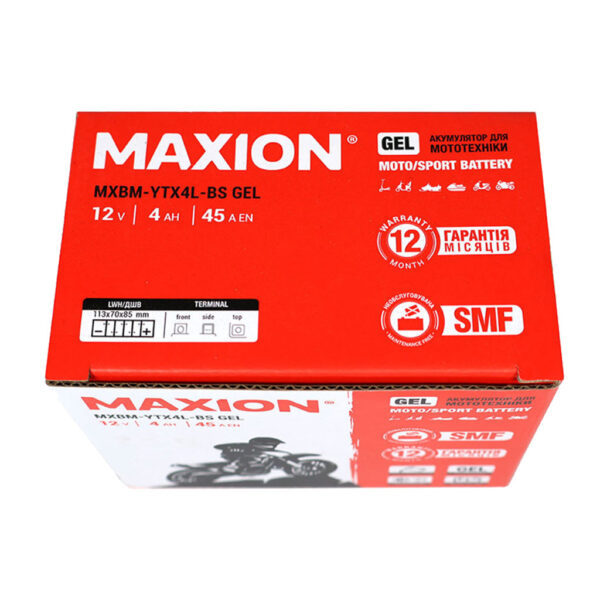 Мото акумулятор MAXION, коробка зверху