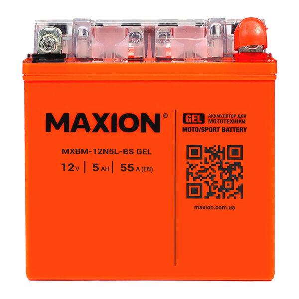 Мото акумулятор MAXION MXBM-12N5L-BS GEL 12V 5Ah