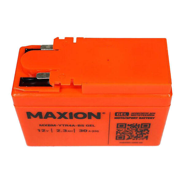 Мото акумулятор MAXION YTR4A-BS зверху