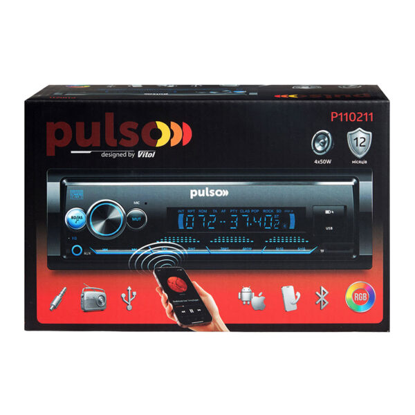 Автомагнітола 1 DIN Pulso P110211 з Bluetooth та USB