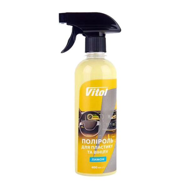 Поліроль для пластику та вінілу Vitol Лимон VTP-4007 400 мл, пляшка з тригером