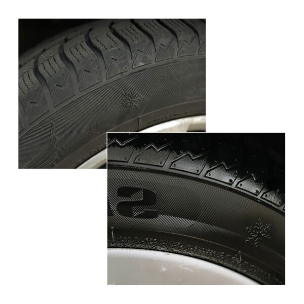 Шина до і після обробки чорнінням Zollex Black Tire Polish
